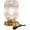 Stained, variant on Mid Century Modern Amber Glass Table Lamp with Pumpkin Ribbed Design, Dimmable Gold Bedside Lamp for Living Room Office and Nightstand