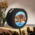 thumbnail image 6 of Fuzoiu Animals on Noah's Ark Print Portable Jewelry Box,Round Mini Leather Travel Jewelry Case,Small Travel Jewelry Organizer,Jewelry Holder for Ring Necklace Earring for Women Girls-Black, 6 of 7