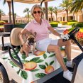 thumbnail image 3 of Golf Cart Seat Covers for 2 Seater,Summer Fruits Microfiber Cart Seat Towel Blanket,Spring Orange Peach Green Botanical Absorbent Breathable Non Slip Bench Seats Protector for Golf Course 51"x31", 3 of 9
