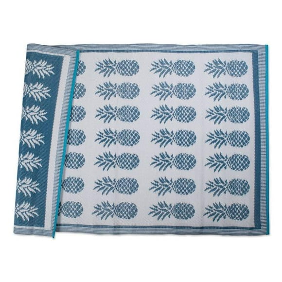 Design Imports CAMZ10571 4 x 6 ft. Blue Pineapple Outdoor Rug
