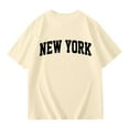 thumbnail image 4 of WhouRiu Toddler Girls T Shirts Letter Prints Raglan Sleeve Oversized Shirts Kids Comfy Basic Tee Tops Beige,Sizes 3-4, 4 of 5