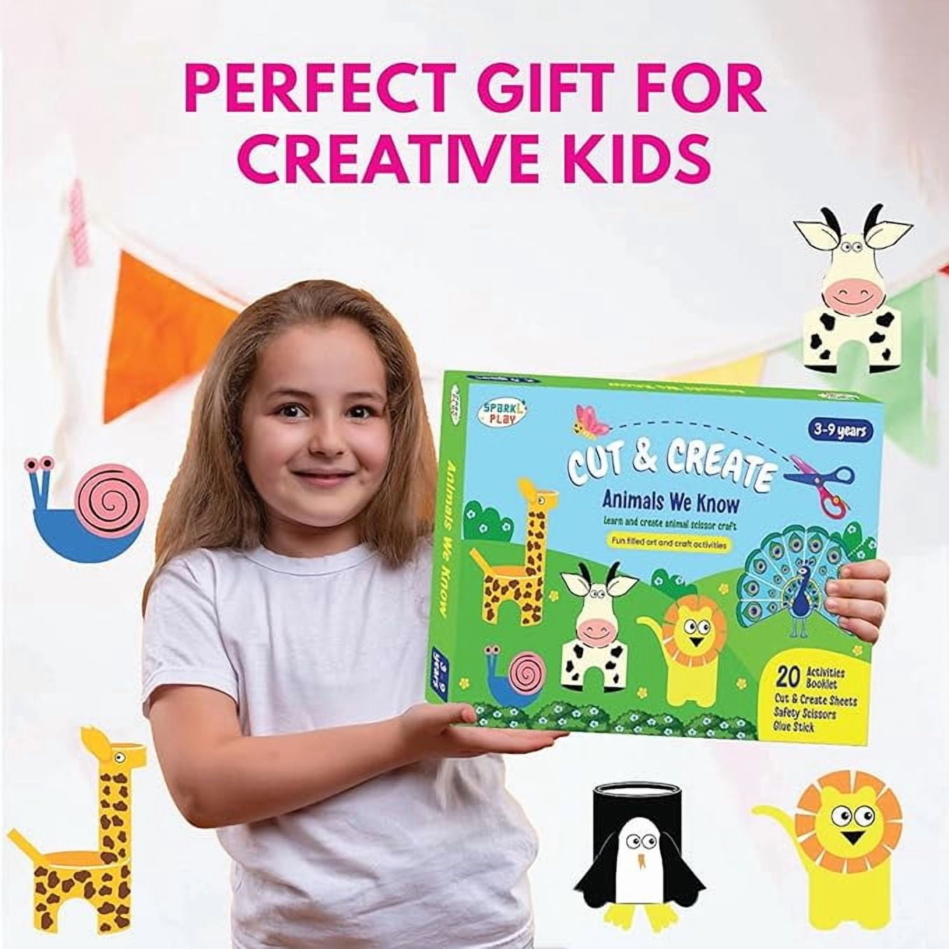 AVOKA Scissor Skills Activity Book for Kids Ages 4 to 9 | 18 Fun DIY Cutting Activities | Art & Craft Kit