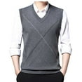 thumbnail image 2 of JIKNTTR Men's Sweater Vest V Neck Slim Fit Casual Sleeveless Knitted Pullover Sweater Fashion Knitwear Pullover Thermal Shirts, 2 of 7