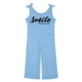 thumbnail image 4 of Glisme Girls Romper Children Kids Sleeveles Bow Shoulder Strap Jumpsuit Long Straight Pants With Pocket Skin-Friendly Playsuit Blue, 4 of 4
