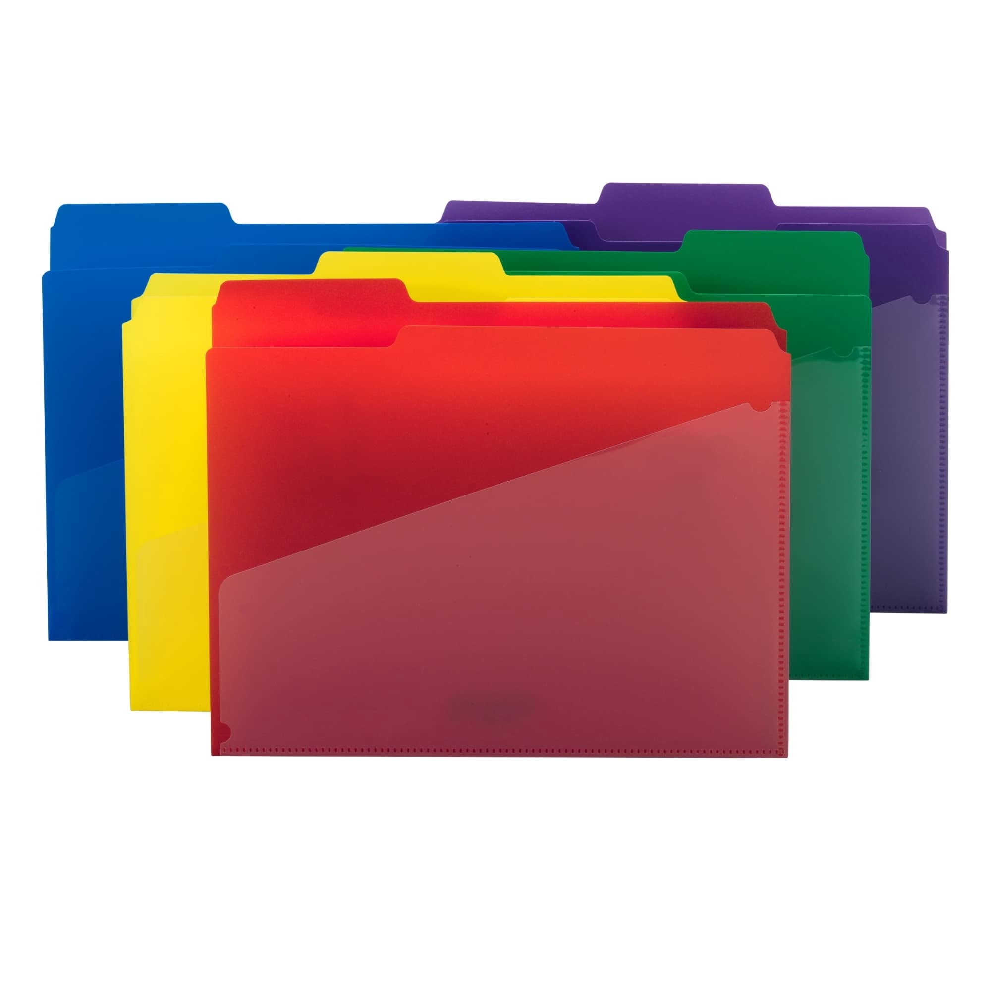 Smead® Poly Folders With Slash Pocket, Letter Size, Assorted Colors, Pack Of 30
