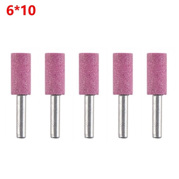 yaaqii 5pcs 6mm Shank Abrasive Mounted Stone Cylinder For Rotary Tool Grinding Wheel