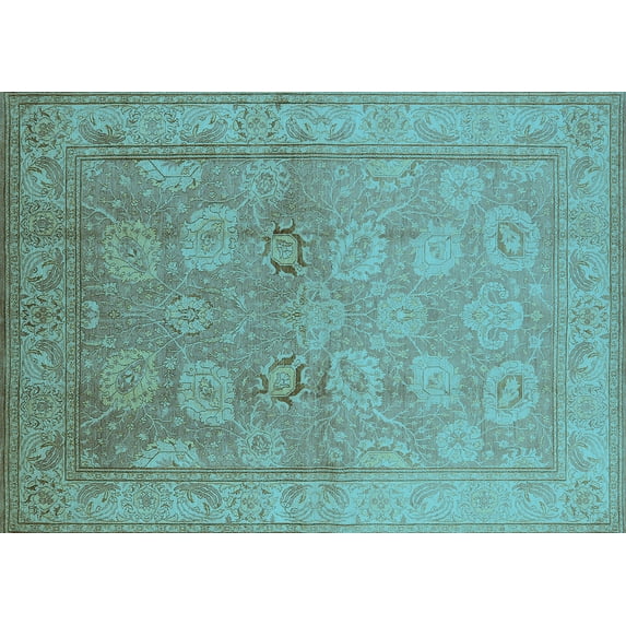 Ahgly Company Indoor Rectangle Oriental Light Blue Traditional Area Rugs, 2' x 3'