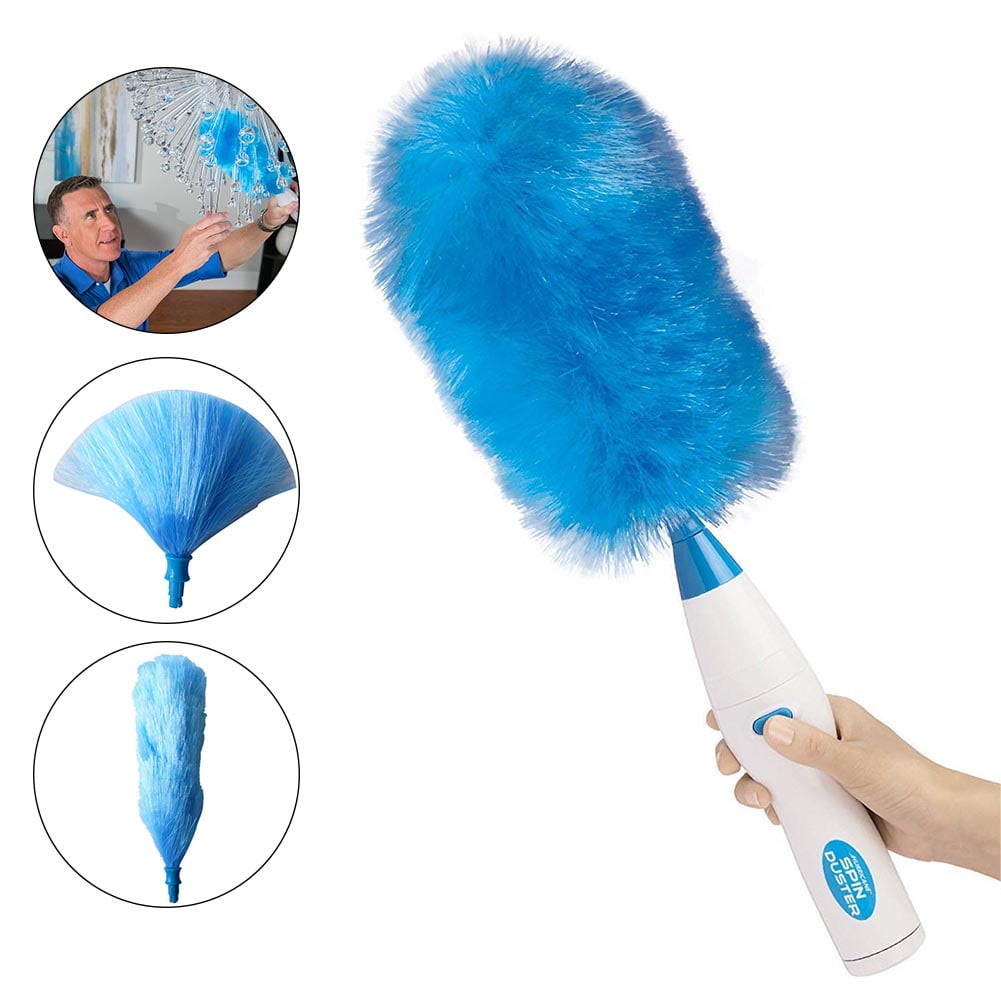 Electric Microfiber Feather Brush Duster Spin Cleaning Tool Adjustable Style 