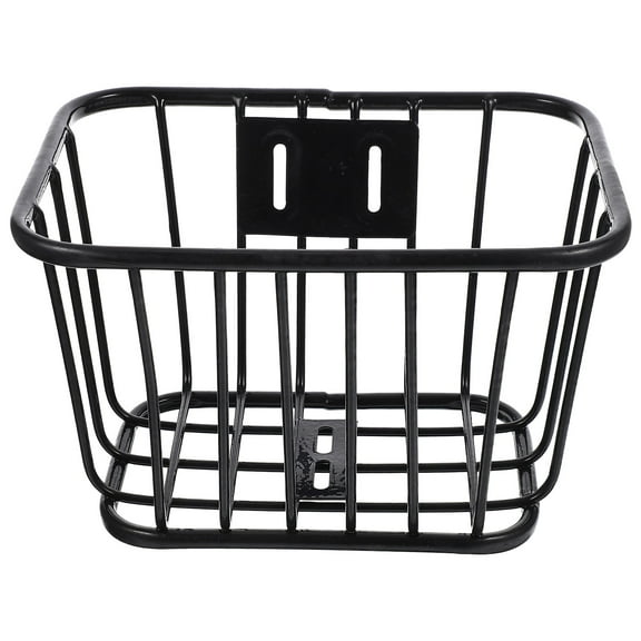 LEORX Black Metal Bike Basket Front Detachable Sturdy Handlebar Storage Container