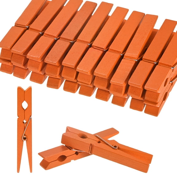 30-Pack Colored Clothespins Wooden, 2.8 Inch/72mm Colorful Clothes Pins for Hanging Clothing/Crafts[Orange]