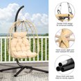 Dextrus Hanging Egg Chair with Stand Swing Chair Wicker Indoor Outdoor Hammock Egg Chair with