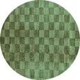 thumbnail image 1 of Ahgly Company Machine Washable Indoor Round Oriental Turquoise Blue Modern Area Rugs, 7' Round, 1 of 4