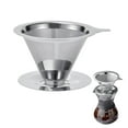 thumbnail image 7 of Pour Over Coffee Dripper Reusable Stainless Steel Pour Over Coffee Filter Paperless Coffee Strainer For 1 4 Cup With Base Strainers Home Decor, 7 of 7