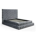 thumbnail image 6 of Better Home Products Velvet King Bed with Deep Button Tufting in Gray, 6 of 10