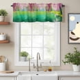thumbnail image 2 of Pink Flower Tree Valance Curtain for Windows Small Boat Oil Painting Spring Plant Rod Pocket Curtain Valances Short Window Treatments Panels for Kitchen Bathroom Laundry Room Basement 60 x 18 Inch, 2 of 9