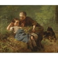thumbnail image 2 of Felix Schlesinger 17x15 Gold Ornate Wood Frame and Double Matted Museum Art Print Titled - Children in the Forest, 2 of 4