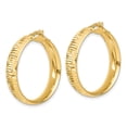 thumbnail image 2 of Auriga 14k Yellow Gold Polished Diamond-cut Round Hoop Earrings for Women, 2 of 5