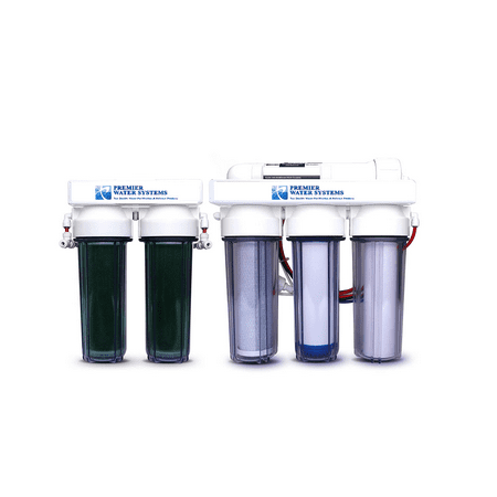 Premier 6 Stage Aquarium Reef | 75 GPD | RO/DI Reverse Osmosis Water Filter System Dual DI Resin Filters | Made in