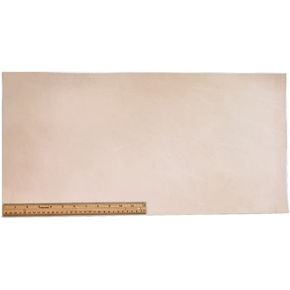 European Leather Works Tooling Leather Natural Topgrain Veg Tan Light Weight 3-4 oz, 12" x 24" Piece, 2 Square Feet