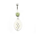 thumbnail image 2 of Belly Button Ring 14g Surgical Steel Dangling Tribal Etched Design CZ Jewels, 2 of 7