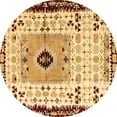 thumbnail image 1 of Ahgly Company Indoor Round Abstract Brown Modern Area Rugs, 6' Round, 1 of 4