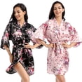 thumbnail image 4 of AJZIOJIRO Robe de Chambre Fleurie pour Femme, Chemises de Nuit, Peignoir de Pyjama en Satin, Vêtement de Nuit, Nuisette à Manches Longues, Tenue de Sommeil M-2TG, 4 of 8