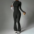 thumbnail image 7 of TZZQ Womens 2 Piece Yoga Outfits Fitted Long Sleeve Zipper Crop Jackets High Waist Elastic Flare Pants Slim Fit Casual Matching Outfits Flare Legging Workout Sets Athletic Clothing Sets Black L, 7 of 7