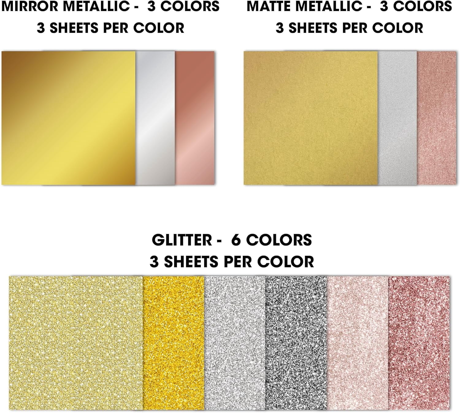 Desecraft Gold Sliver Pink Rose Gold 12x12 Cardstock Scrapbook Decorative Paper for Card Making Journaling Origami Scrapbook Paper Scrapbooking Supplies Spring