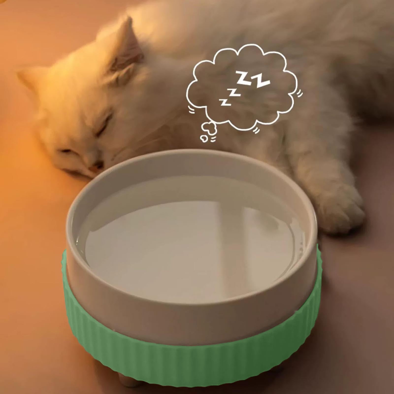 Heated Water Bowl for Dog Cat,USB Rechargeable Pet Heating Bowl,Pet Water Bowl Heater,Quiet Animal Drinking Bowl Dispenser,Outdoor Heated Dog Bowl,Heated Pet Bowl for Kitten Puppy (White)