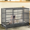 thumbnail image 2 of Waleaf 38 Inch Heavy Duty Dog Crate Cage with Wheels for Indoor, Large Dog Kennel with Removable Tray, 2 of 8