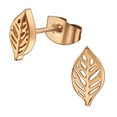 thumbnail image 2 of Stainless Steel Tiny Leaf Stud Post Earrings, 2 of 2