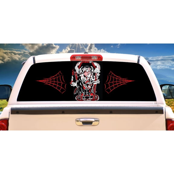 CRACKULA Rear Window Graphic truck view thru vinyl decal back