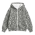 thumbnail image 4 of SERTGUTR Girls Leopard Print Hooded Sweatshirt, Zip Up Fleece Jacket with Pockets, Long Sleeve Casual Outerwear, Everyday School Outdoor Warm Coat, 4 of 8