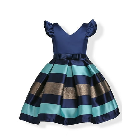

Tapsier Kids Baby Girls Princess Dress Wedding Evening Party Dresses Blue