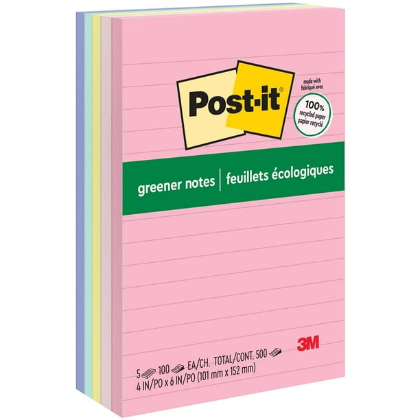Notes Post-it, Rose, 76 mm x 76 mm, 100 feuilles/bloc, 6 blocs/paquet :  : Fournitures de bureau