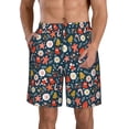 thumbnail image 2 of Uemuo Holiday Christmas Cookies Pattern Men's Swim Trunks Hawaiian Beach Bathing Suit Swimsuits Beach Quick-Dry Shorts with Pockets-X-Large, 2 of 9