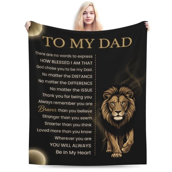 Gift for Dad Birthday Gift, Girl Dad Gifts for Fathers Day from Daughter, Dad Blanket Gift from Son Daughter, Soft Flannel Throw Blanket for Father 50x40