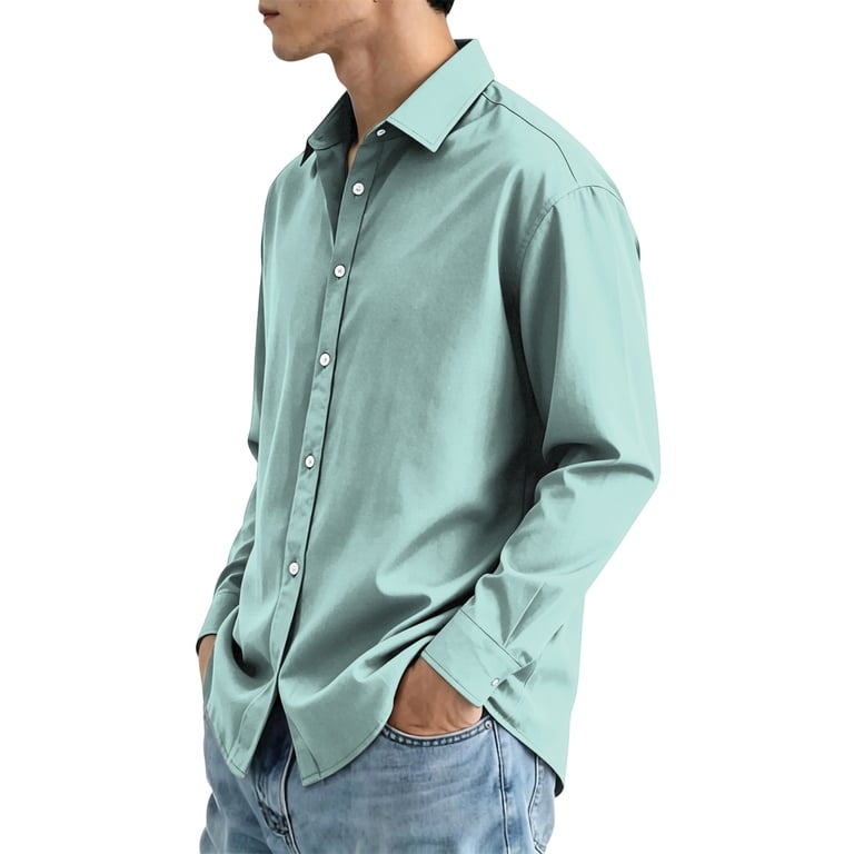 holiday dress shirts for men Button Down Long Sleeve Business Casual Collared Beach Shirt details:pockets
