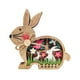 thumbnail image 2 of Injueey Conejito de madera de Pascua con decoración de escritorio de madera ligera Estatua de conejo de madera del conejito de Pascua Kits de decoración para fiestas, 2 of 6