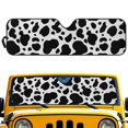 thumbnail image 2 of Uorisanigo Cow Print Windshield Sunshade Sun Shade Heat Shield Car Sun Visor Mat for Jeep Wrangler JK JKU JL JLU1997-2024, Windshield Sunshade Block UV Keep Cool, 2 of 7