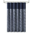 thumbnail image 1 of Madison Park Aubrey Rideau de Douche Jacquard en Polyester Bleu Marine, 1 of 5
