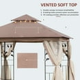 thumbnail image 4 of Outsunny Pavillon de Terrasse 10 Pieds x 10 Pieds, Auvent de Pavillon Extérieur, Brun, 4 of 10