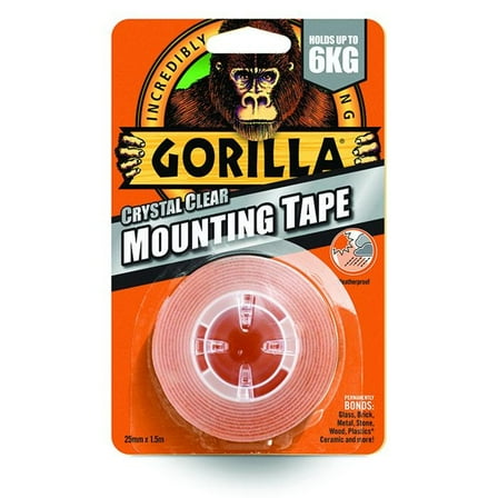 Gorilla Mounting Tape Clear 25mm x 1.5m