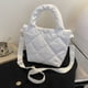thumbnail image 3 of Bolsa cruzado de moda para mujer, de mano con rombos de hilo bordado (blanco) Ndcxsfigh Para Estrenar, 3 of 8