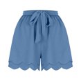 thumbnail image 3 of Abcnature Plus Size Shorts, Womens Athletic Shorts, Fashion Women Sweat Shorts, Summer Casual Loose Solid High Waist Short, Comfy Beach Shorts, Yoga Pants, Cycling Sport Shorts Blue S, 3 of 5