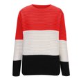 thumbnail image 5 of BVOFAR Sweaters for Women Trendy Long Sleeve Color Block Tops Cozy Lightweight Crew Neck Pullover Fall Winter Travel Jumpers, 5 of 6