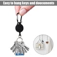 thumbnail image 4 of Retractable Badge Holder, 3 Pcs Retractable Key Chain, Badge Reel, Yoyo Key Holder, Carabiner with Retractable Retractable Retractable Key Chain Heavy Duty Lanyard, Steel Rope, Black, 4 of 5