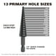 thumbnail image 3 of Brocas escalonadas Jerax Tools HSS de 3 a 12 mm para hierro, cobre y madera, 3 of 5