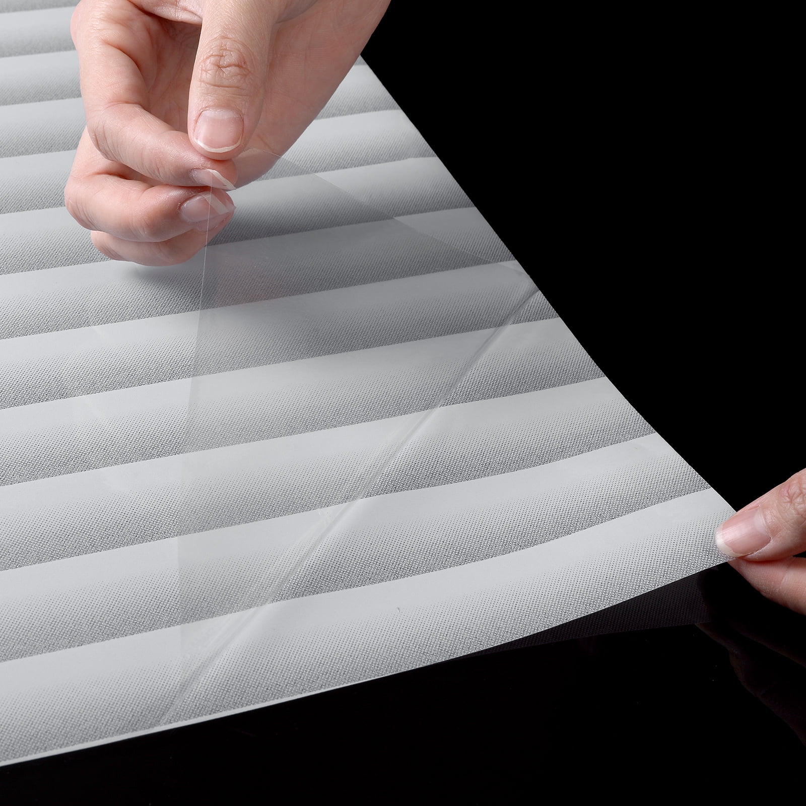 BSHAPPLUS® 17.7"x78.7" Window Privacy Film,Frosted Glass Blackout Window Film,Blinds Pattern Window Sticker