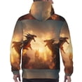 thumbnail image 7 of Sikiie Castle Cool Fire Dragon Men's Hoodie, Essentials Hoodie, Sweatshirt, Pullover Hooded Sweatshirt for Men-Medium, 7 of 7